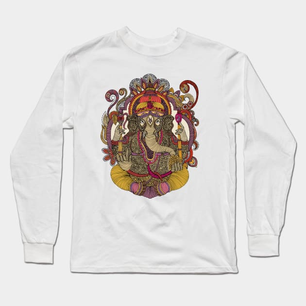 Lord Ganesha Long Sleeve T-Shirt by Valentina Harper